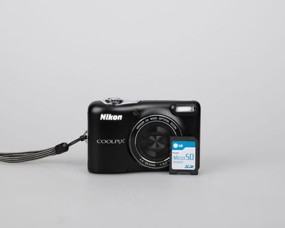 Nikon Coolpix L30 20.1 MP CCD sensor digicam w/ 4GB SD card  (uses AA batteries)