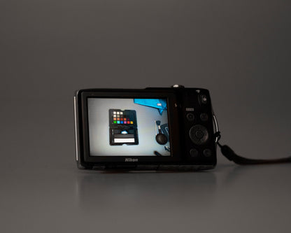 Nikon Coolpix S5300 16MP digicam w/ 64GB SD card + battery + charger (serial 300474121)