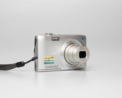 Nikon Coolpix S5300 16MP digicam w/ 64GB SD card + battery + charger (serial 300474121)