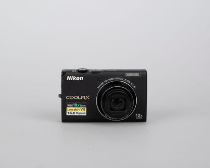 Nikon Coolpix S6100 16 MP digicam w/ battery + USB charge cable (uses SD cards)