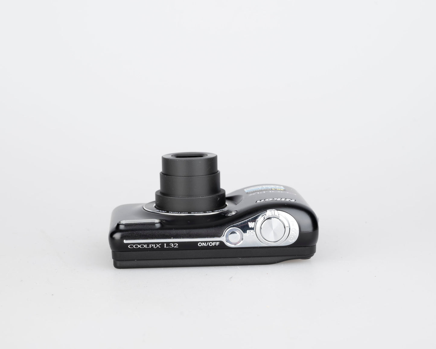 Nikon Coolpix L32 20.1 MP CCD sensor digicam w/ 8GB SD card + case  (uses AA batteries)