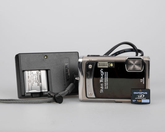 Olympus Stylus Tough-8000 12MP CCD sensor ruggedized digicam w/ charger + battery + 1GB XD card