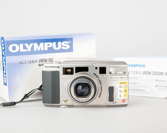 Appareil photo Olympus Accura View Zoom 90 35 mm avec boîte d'origine + manuel