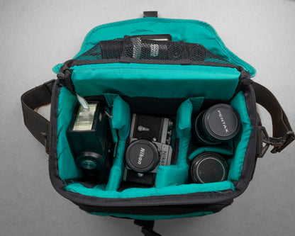 Optex large black and green camera equipment bag