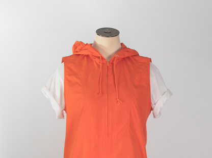 Michael Kors Y2K orange hooded poplin tank (small)