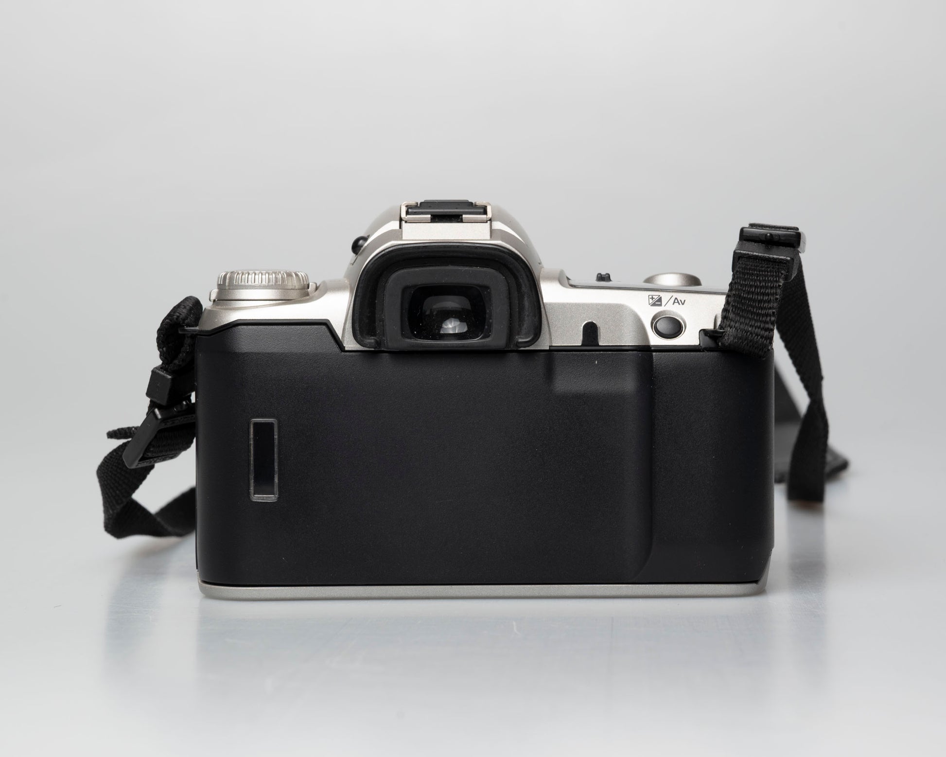 Pentax MZ-50 35mm film camera with kit zoom lens; rear view