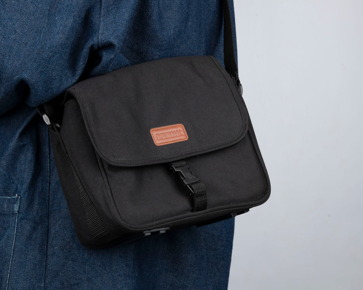 Pentax black mid-sized camera bag