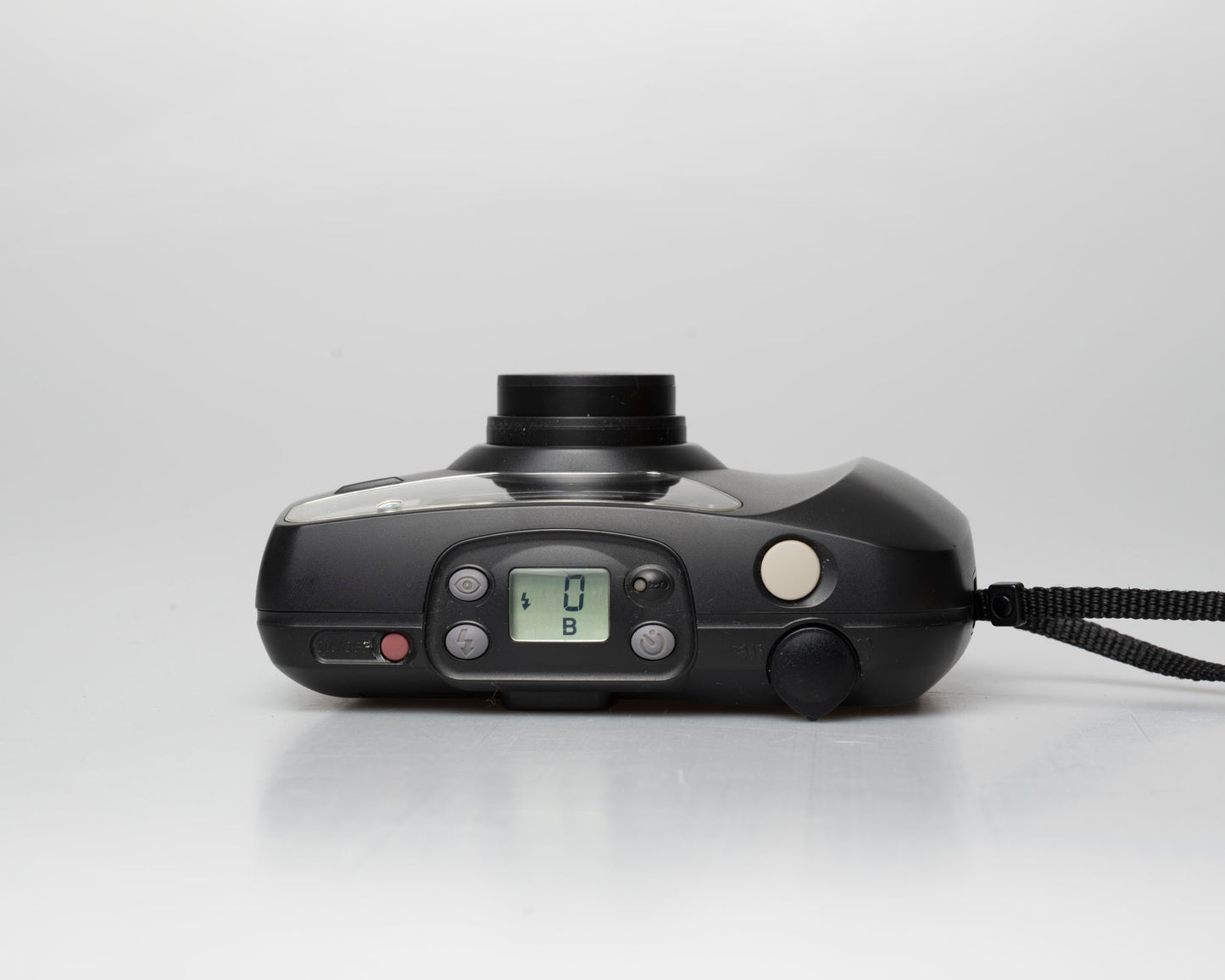 Pentax Espio 738 (aka IQZoom Ezy) compact 35mm film point-and-shoot camera; top view, on