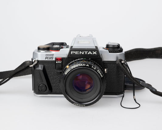 Pentax Program Plus 35mm film SLR w/ 50mm f2 lens + ever-ready case