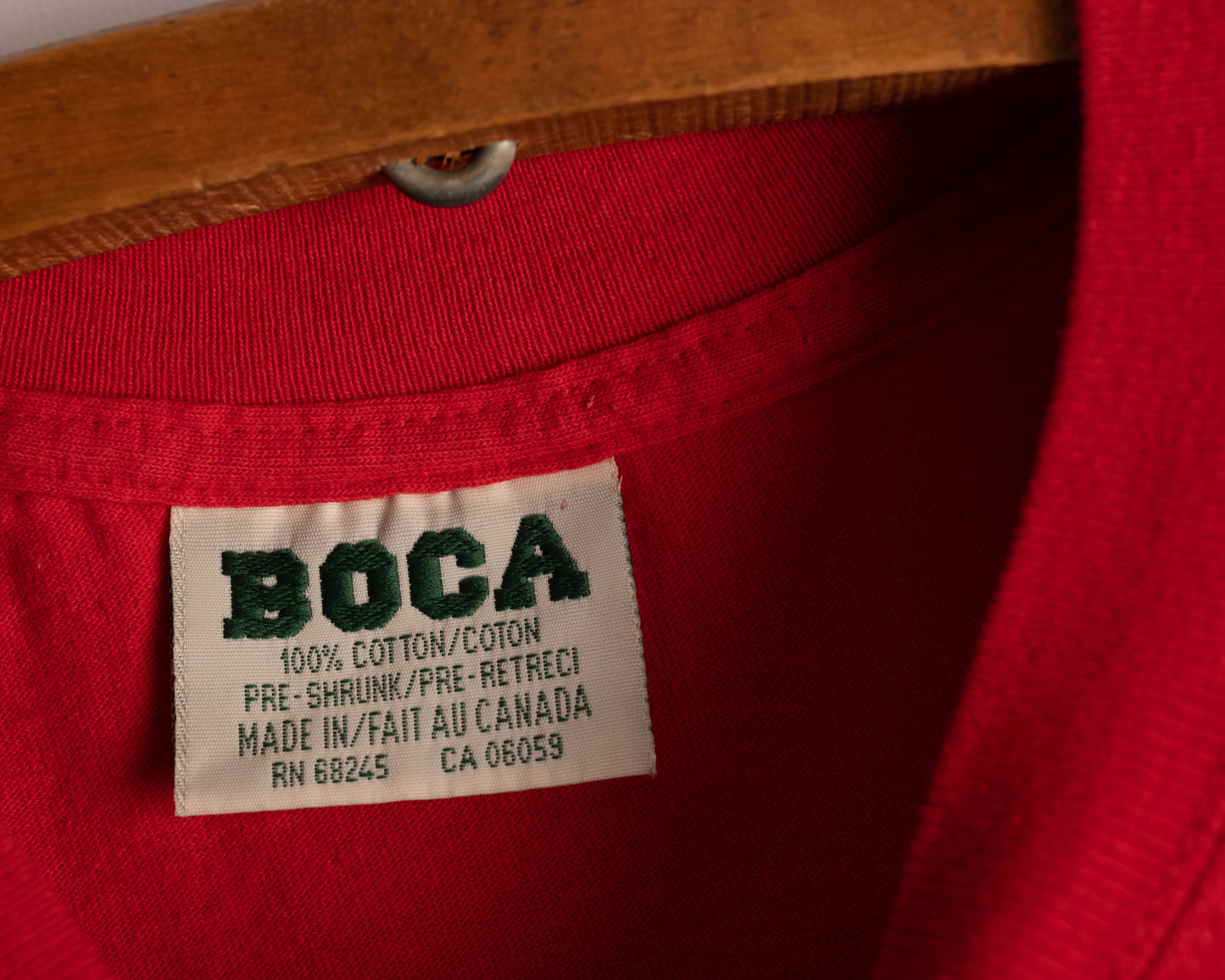 Red BOCA t-shirt - made in Canada - large