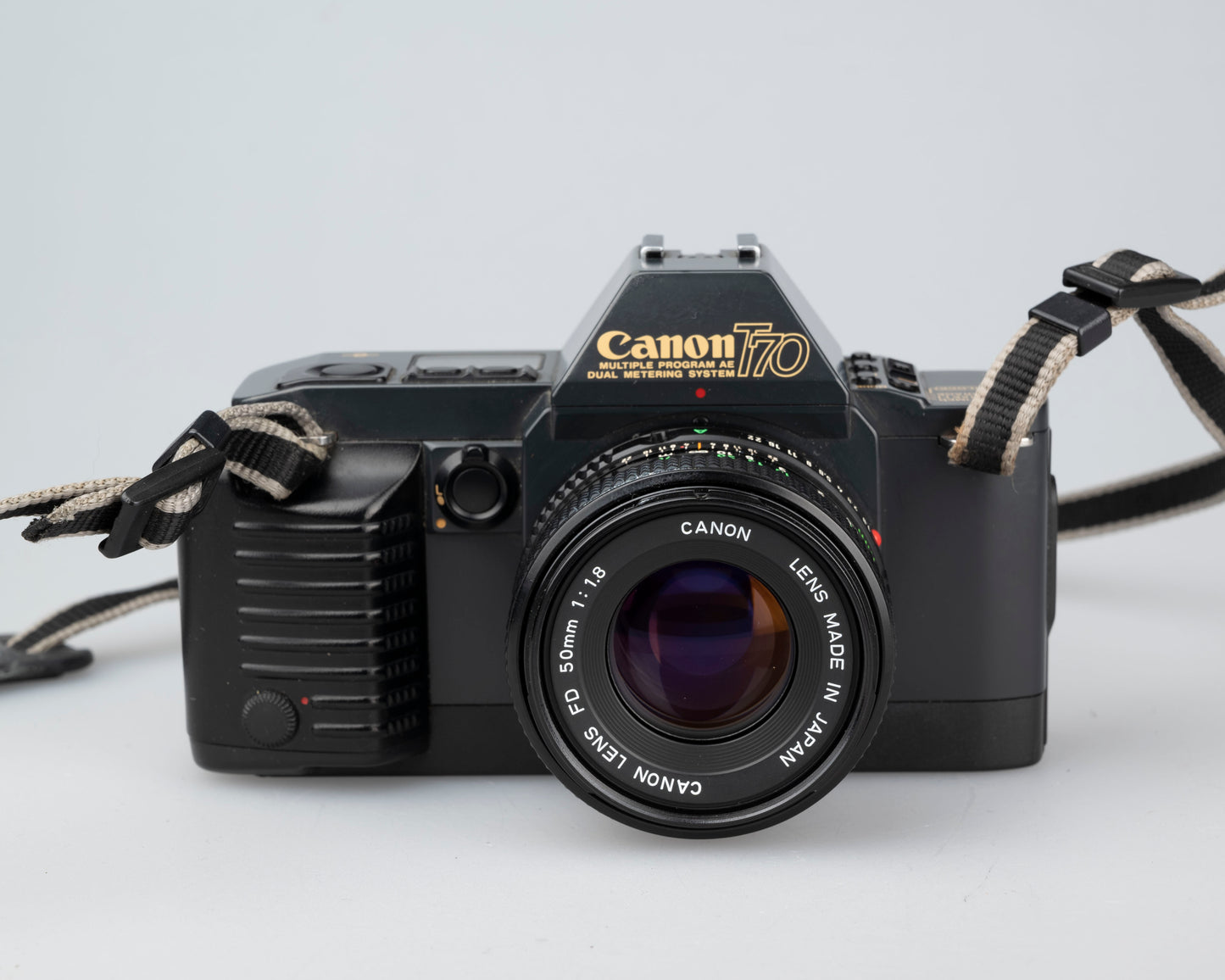 Canon T70 35mm SLR with FD 50mm f1.8 lens (serial 1288075)