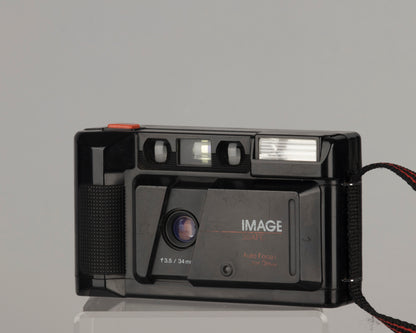 Image 35AFC (similar to Halina AF800) 35mm camera with mini shoulder bag
