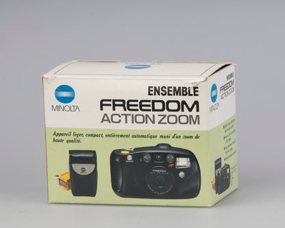 Minolta Freedom Action Zoom 35mm camera in original box