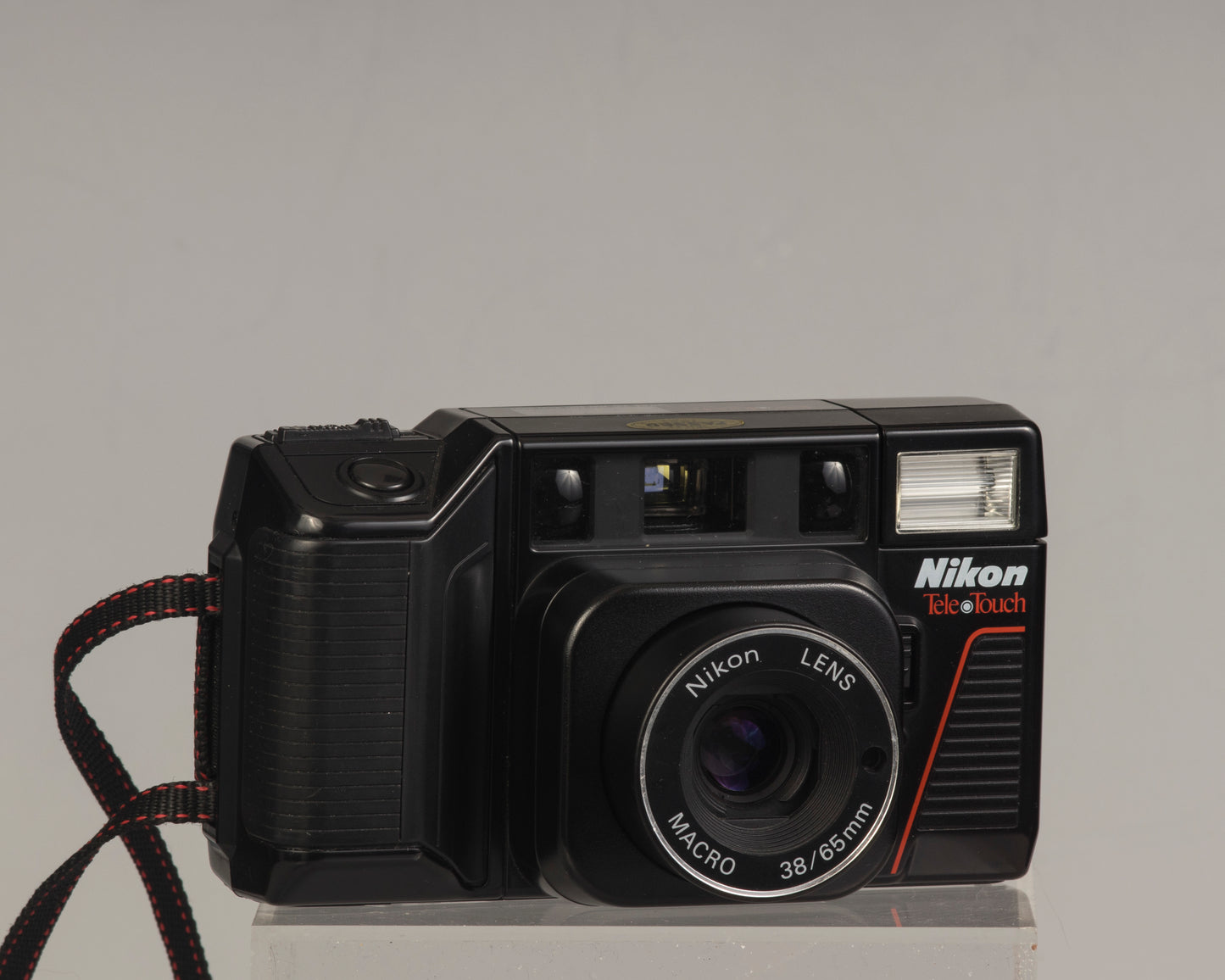 The Nikon Tele Touch (aka L35TWAF) front view 65mm mode; this is a classic twin lens 35mm point-and-shoot camera 