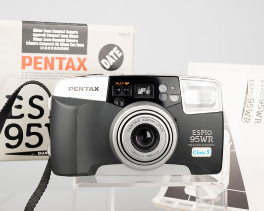 The Pentax Espio 95WR (aka IQZoom 95WR) is a high quality weather-resistant 35mm zoom point-and-shoot camera from 2001