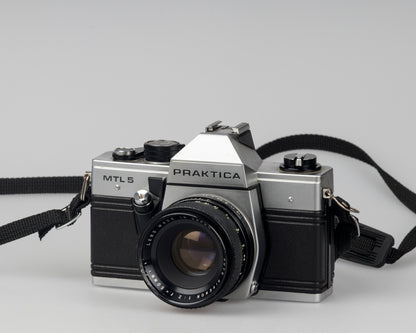 Praktica MTL 5 35mm film SLR camera with Rikenon 50mm f2 lens