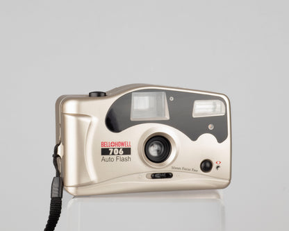 The Bell and Howell 706 Auto Flash is a basic 35mm film point-and-shoot camera