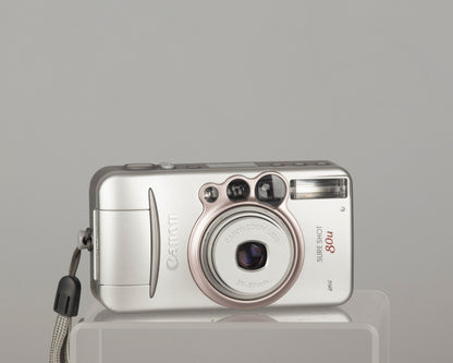 The Canon Sure Shot 80u (AKA Prima Zoom 80u) is an ultra-compact 35mm point and shoot camera from 2003.