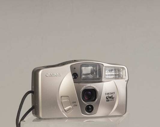 Canon Sure Shot Owl PF Date: a point-and-shoot 35mm film camera with a 35mm f/3.8 lens