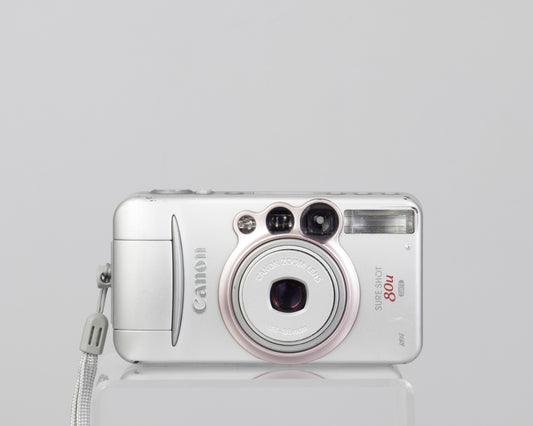 The Canon Sure Shot 80u is an ultra-compact 35mm point-and-shoot from the early aughts.