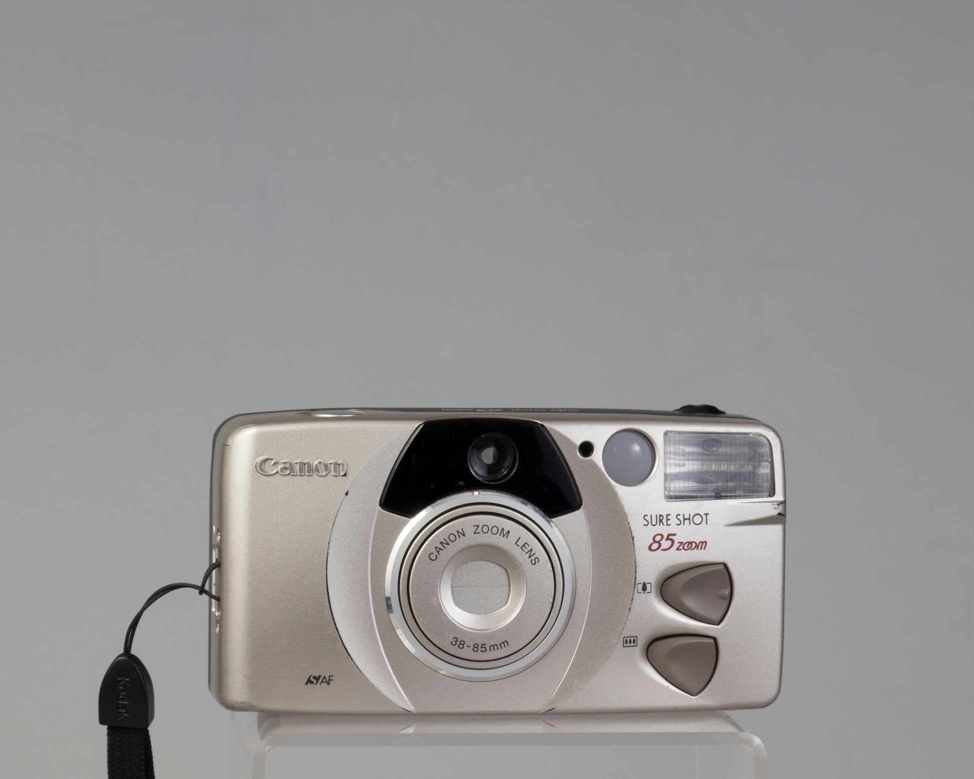 The Canon Sure Shot 85 Zoom (shown switched off)