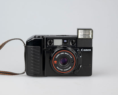 Canon Sure Shot (alias AF35M II ou Autoboy 2) Film 35 mm point-and-shoot avec étui (série 3395219)