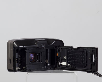 The Canon Sure Z115 was the company's top of the line 35mm point-and-shoot camera from the 1990s (film door open)