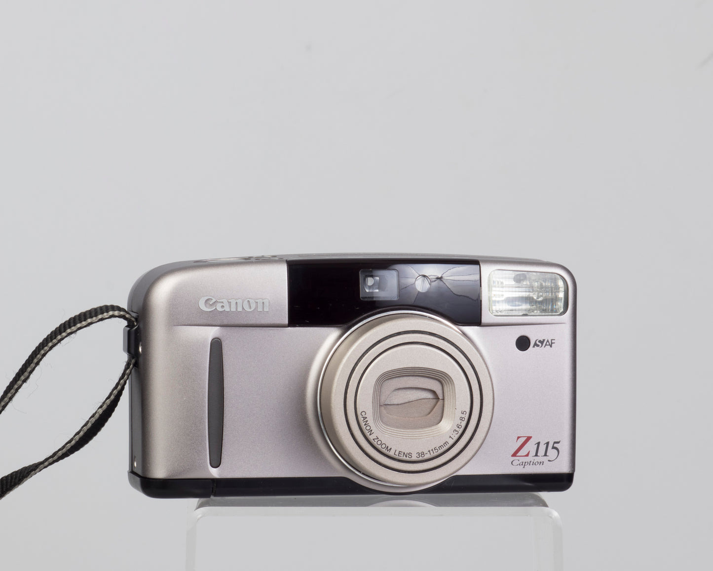 The Canon Sure Z115 was the company's top of the line 35mm point-and-shoot camera from the 1990s (shown switched off)