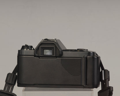 The Canon T50 35mm film SLR back view