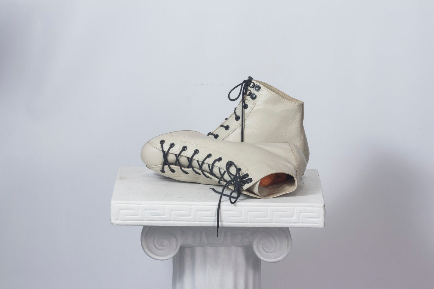 Ecru sneaker ankle boots 7.5
