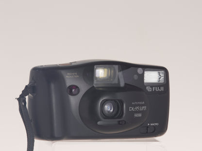 Fuji DL-95 Super autofocus 35mm film camera. Front view.