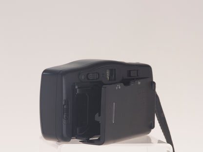 Fuji DL-95 Super autofocus 35mm film camera. Back view, film door open.