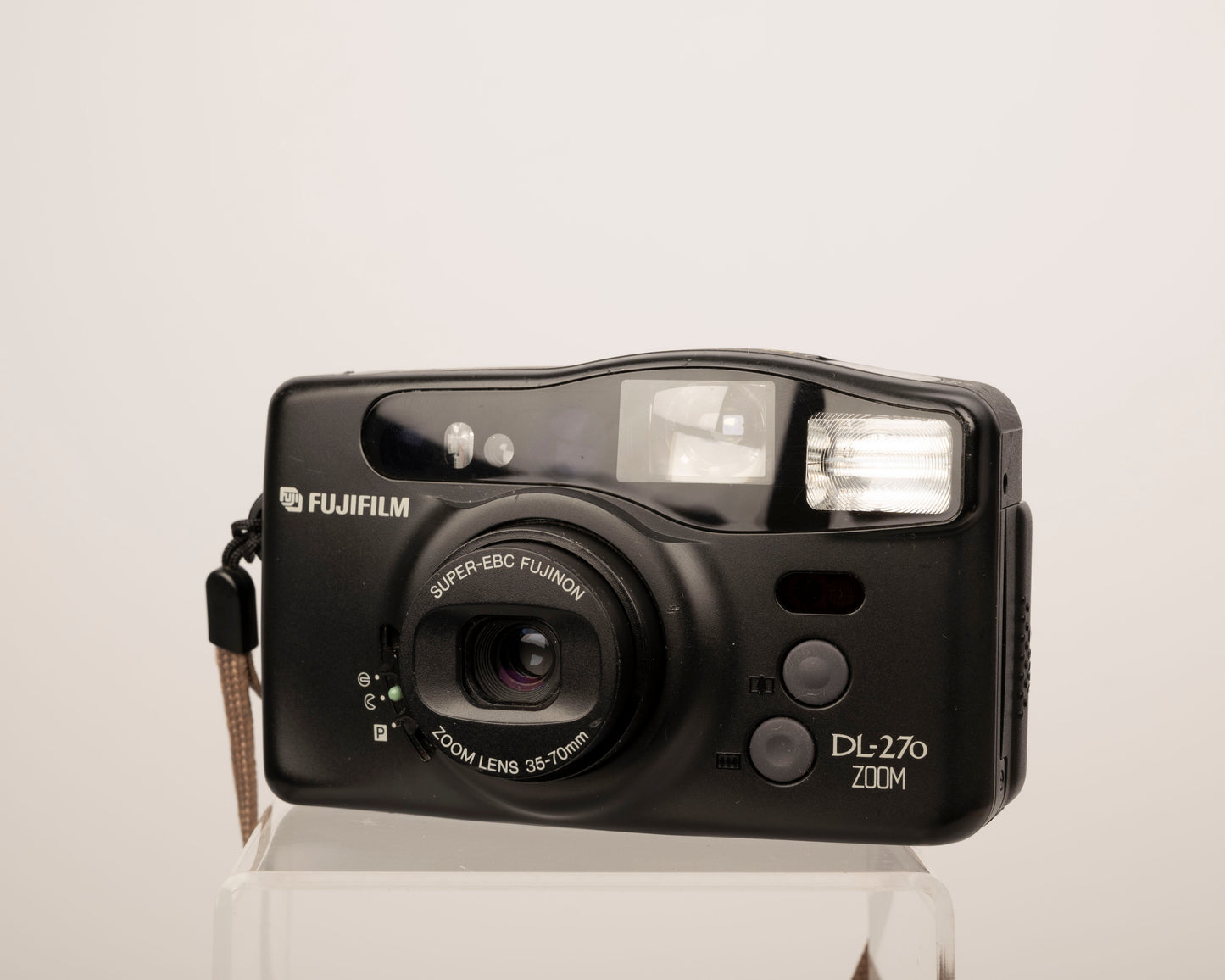 Fujifilm DL-270 Zoom 35mm camera with original box, case, and manual (serial 80500003)