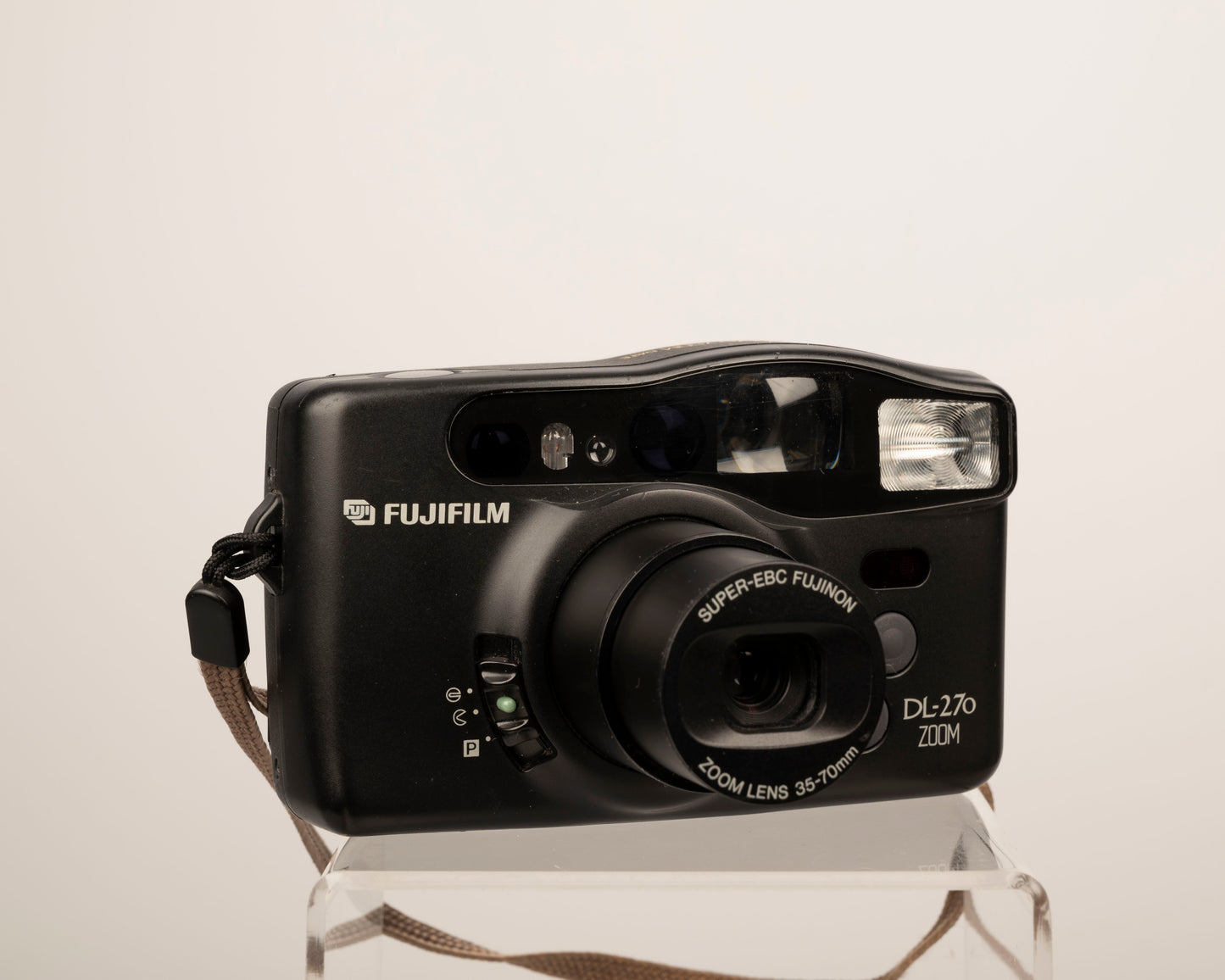 Fujifilm DL-270 Zoom 35mm camera with original box, case, and manual (serial 80500003)