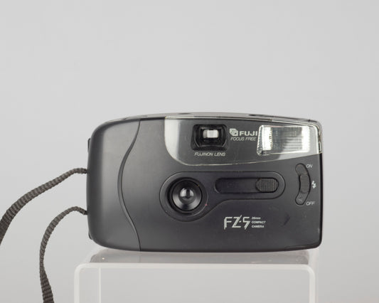 The Fujifilm FZ-5 is a simple mechanical 35mm film camera with a built-in flash