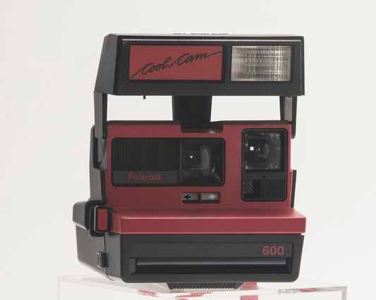 Red Polaroid 600 Cool Cam instant camera
