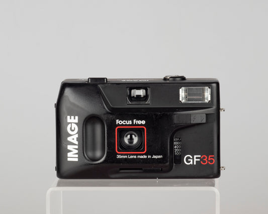 The Image GF35 is a simple 35mm camera from the 1980s. We believe it was original made by the Hong Kong company Haking/Halina.