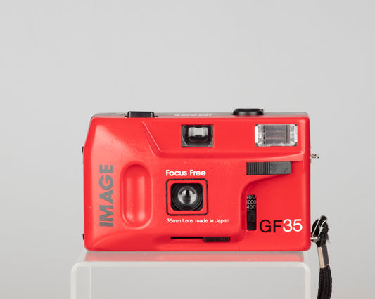 The Image GF35 is a simple 35mm point-and-shoot from the 1980s. We think that this camera was actually made by Haking/Halina. 