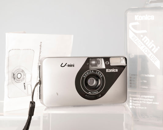 Konica U-mini ultra compact 35mm camera w/ box and manual (serial 3314218)