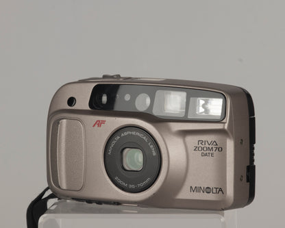 Appareil photo Minolta Riva Zoom 70 Date 35 mm avec étui (série 38921090)