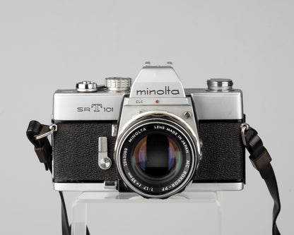 Minolta SRT 101 35mm SLR w/MC Rokkor PF 55mm f1.7 lens + ever-ready case (serial 2496174)
