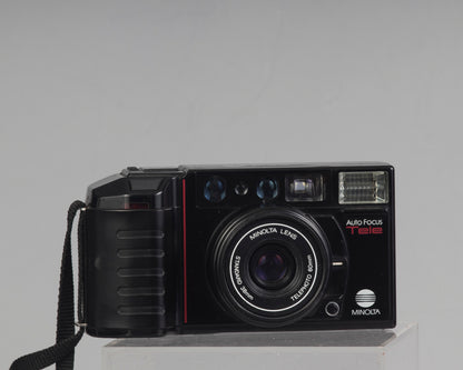 The Minolta AF-Tele is a dual lens point-and-shoot 35mm film camera 