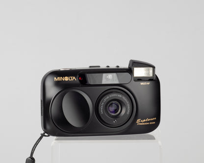 The Minolta Freedom Zoom Explorer with its sleek retro-futurist is a very nice 35mm zoom point-and-shoot from the mid 1990s 