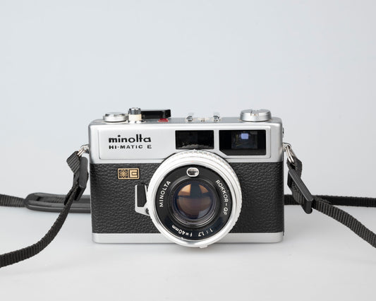 Minolta Hi-Matic E compact 35mm rangefinder camera feat. 40mm F1.7 Rokkor lens (serial 328710)