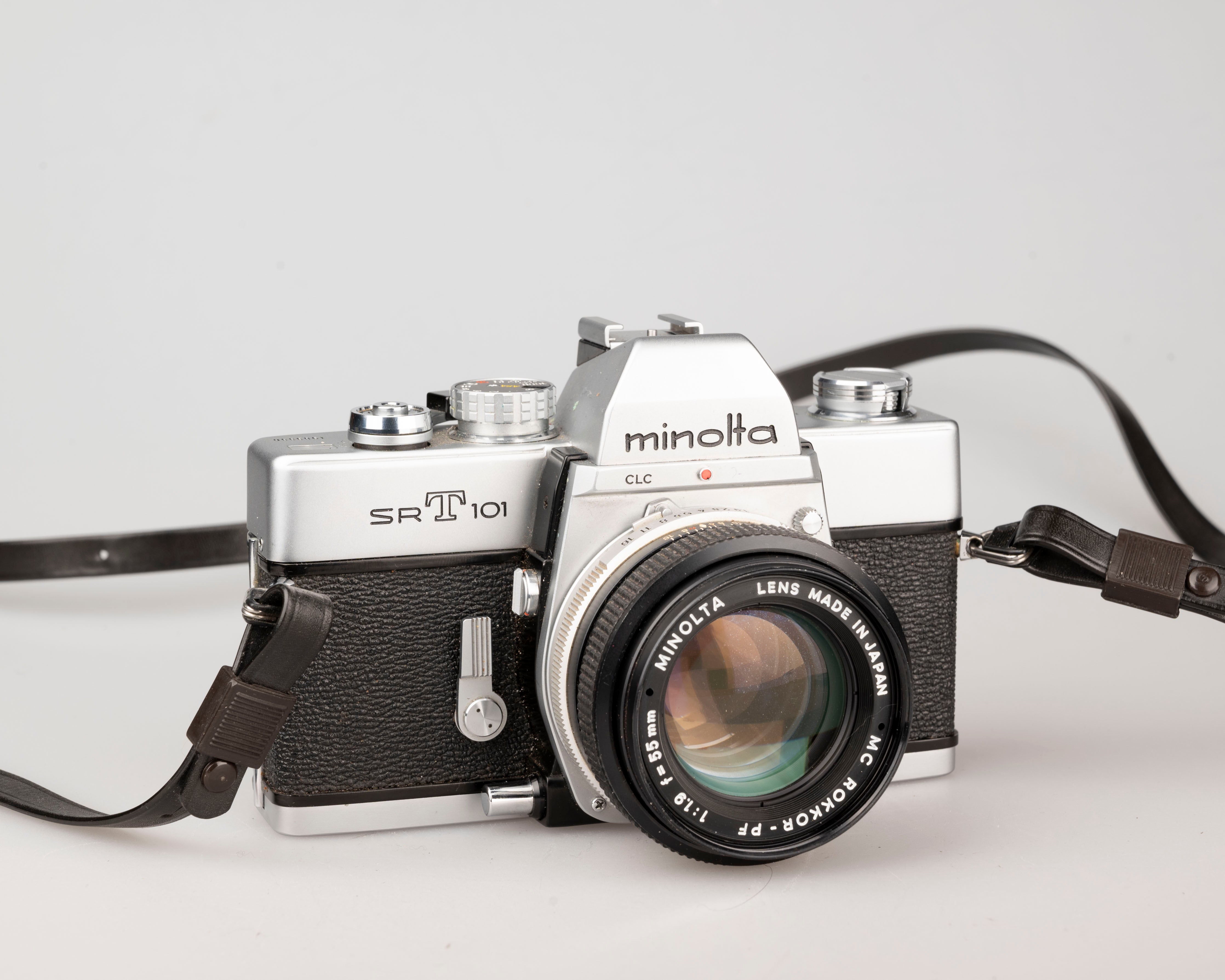 Minolta SRT 101 35mm SLR w/MC Rokkor PF 55mm f1.9 lens + ever-ready case  (serial 1983336)