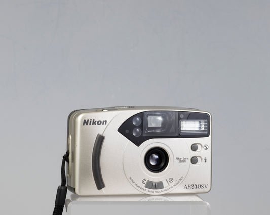 The Nikon AF240SV (aka Fun Touch 6) is a simple wide-angle autofocus 35mm point-and-shoot camera.