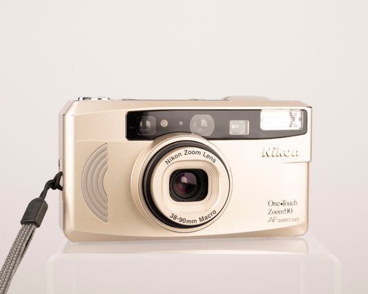 The Nikon One Touch Zoom 90 is a compact 35mm point-and shoot featuring a 38-90mm zoom lens