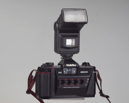 Nishika N8000 3D 35mm camera w/ Achiever 828TW twin flash