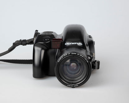 Olympus IS-2 'bridge' 35mm film SLR w/ 35-135mm lens + 1.5x & 0.8x converters (serial 1012390)