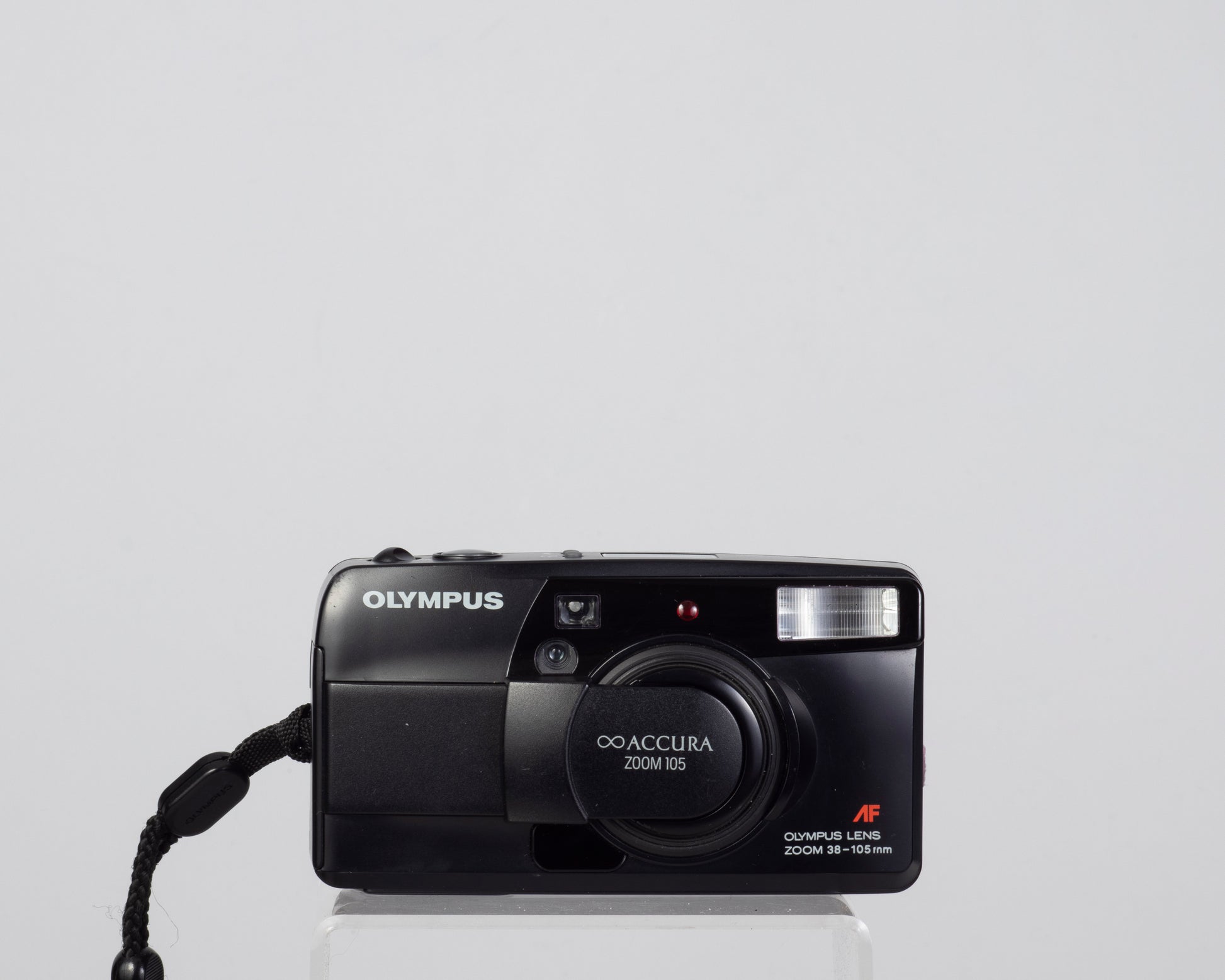 The Olympus Infinity Accura Zoom 105 35mm film camera with 38-105mm zoom lens